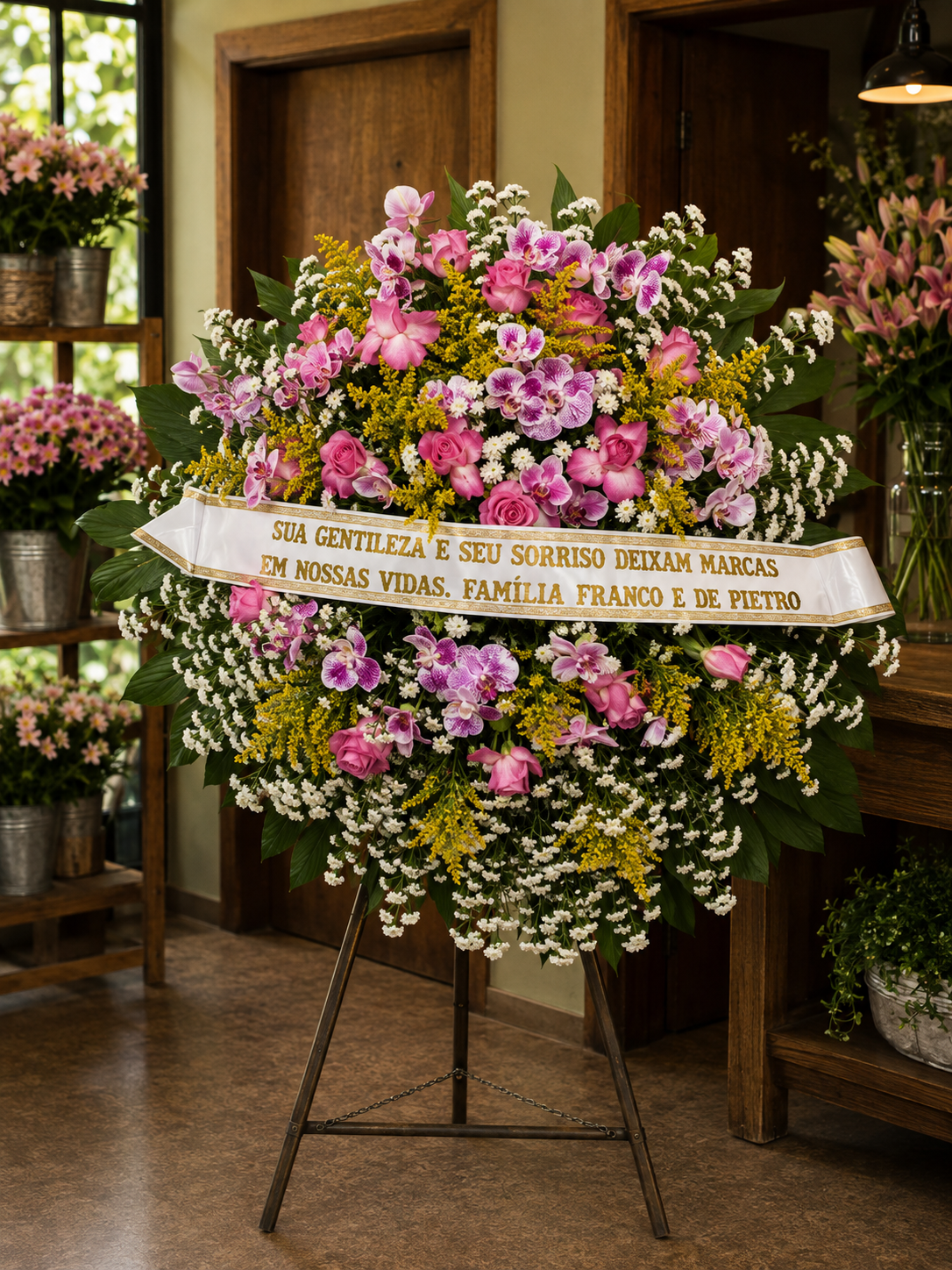 Coroa Orquídea Imperial — coroa de flores para velório
