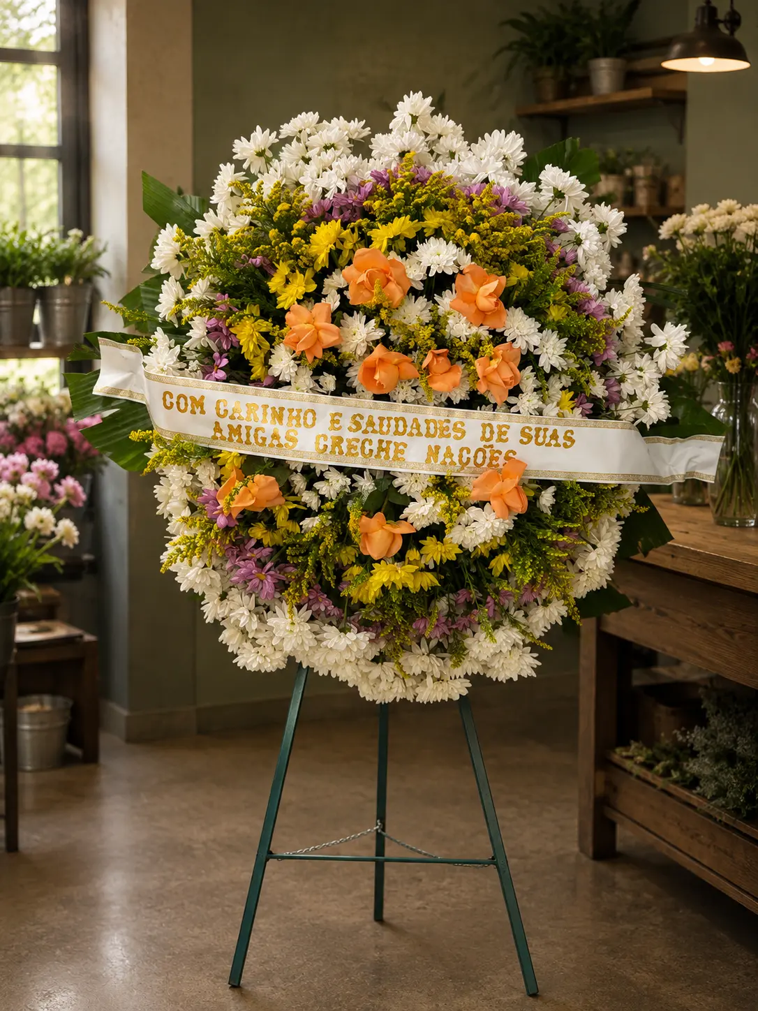 Coroa Clássica — coroa de flores para velório